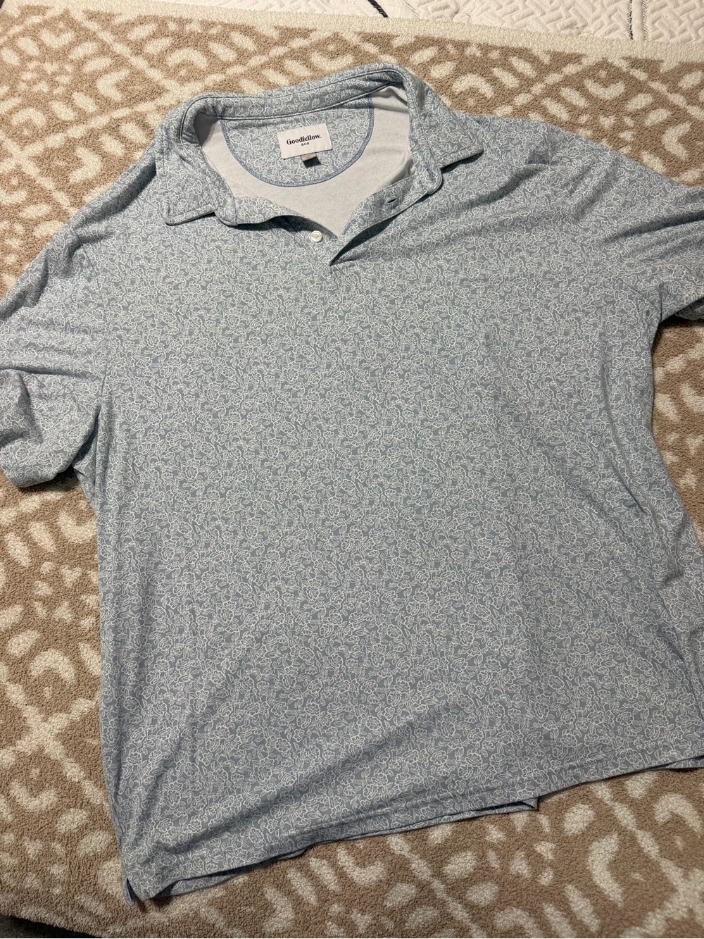 Goodfellow & Co Light Blue Paisley-Print Polo